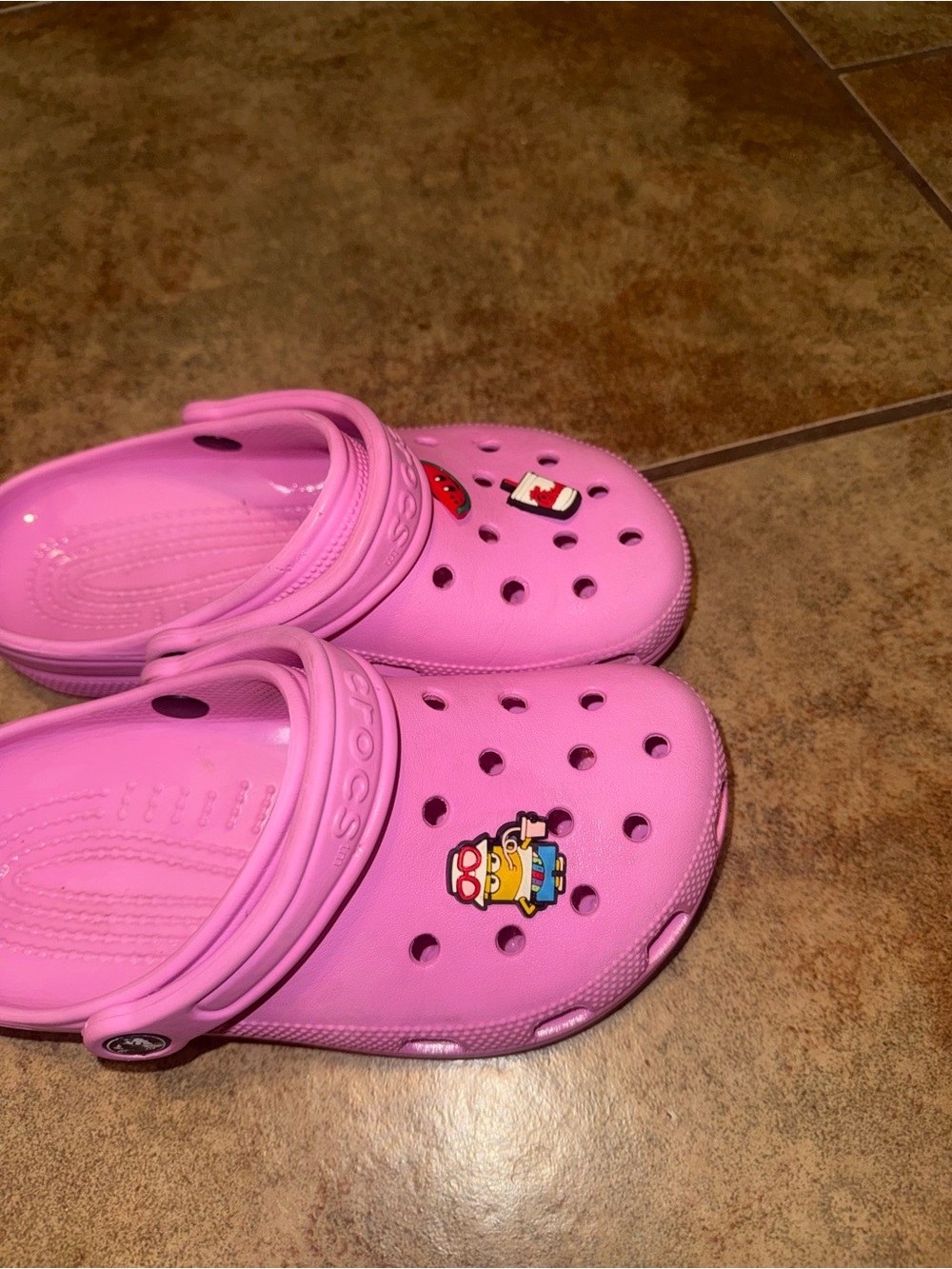 CROCS Kids Pink Slip-On Clog Sandals - Comfortable Lightweight Design - Picture 4 of 4